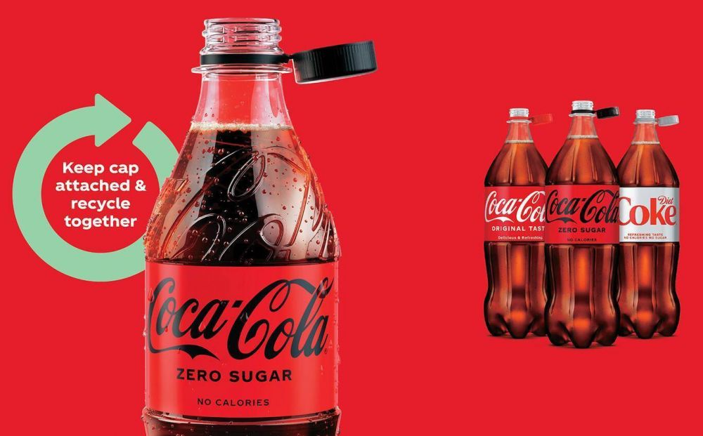 Coca-Cola lanza las primeras botellas con tapones unidos en Europa