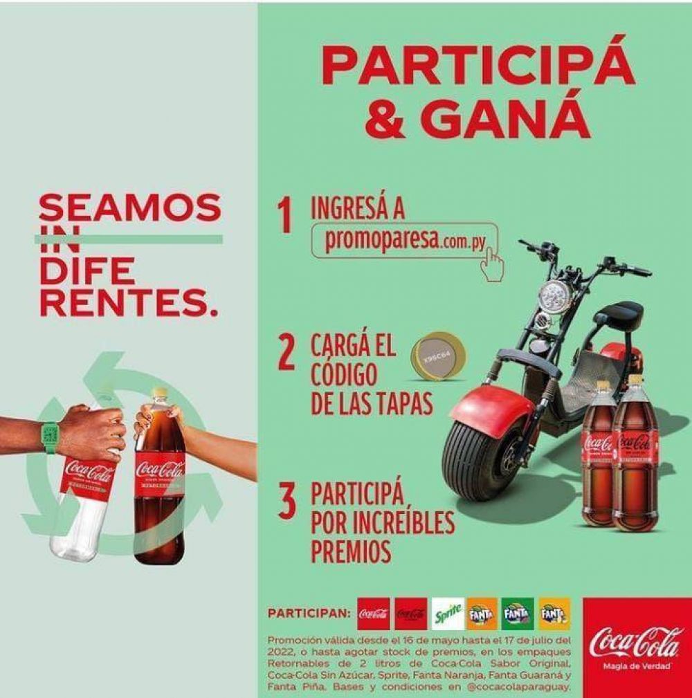 Coca Cola lanz promo Seamos diferentes