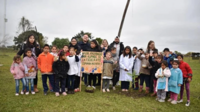 Monte Caseros: realizaron actividades de reciclado con niños de Puerto Ceibo