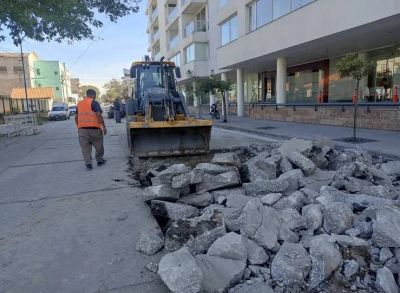 El Municipio realizó tareas de bacheo y reconstrucción de pavimentos en el Puerto
