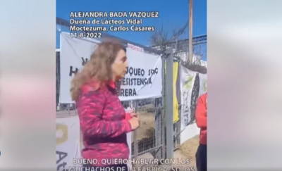 [VIDEO] Graban apriete de la dueña de Lácteos Vidal a trabajadores durante una protesta