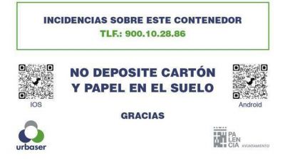 Urbaser recoge en Palencia 6.000 kilos diarios de papel y cartón