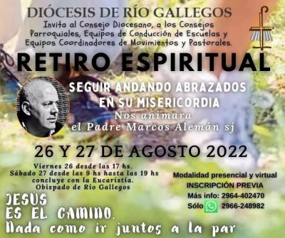 El Obispado de Ro Gallegos invita a participar de un retiro espiritual