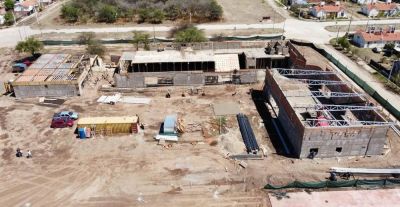 La obra de la escuela del barrio 272 Viviendas de Villa de Merlo tiene un avance de m�s del 30%
