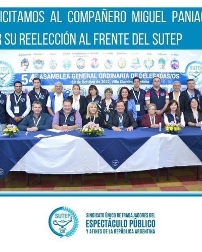 20 de octubre, se llevó a cabo la 54° Asamblea General Ordinaria de Delegados y Delegadas del SUTEP en la ciudad de Villa Giardino en Córdoba
