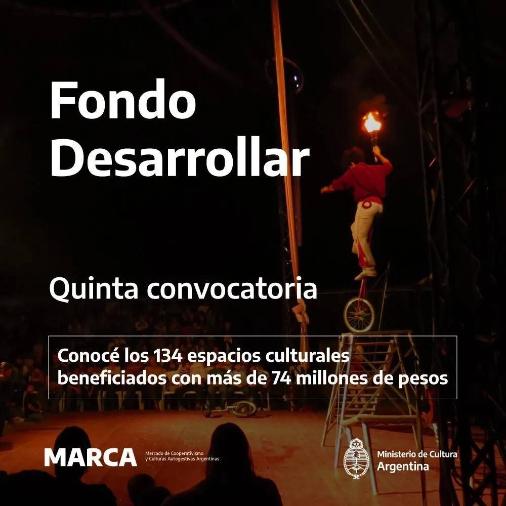 Espacios culturales de la provincia que fueron beneficiados por el Fondo Desarrollar y que recibir�n un incentivo de hasta 600 mil pesos