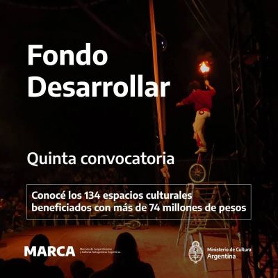 Espacios culturales de la provincia que fueron beneficiados por el Fondo Desarrollar y que recibir�n un incentivo de hasta 600 mil pesos