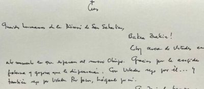 Por qué ha escrito el Papa Francisco personalmente a la Diócesis de San Sebastián