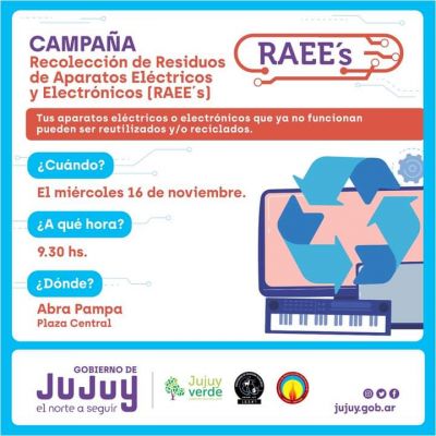 Campaña de Recolección de Residuos de Aparatos Eléctricos y Electrónicos en Abra Pampa