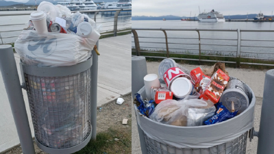 El problema de la basura en Ushuaia: plásticos, colillas y tachos poco eficientes