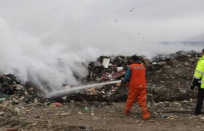 Incendio en basural de Puerto Natales