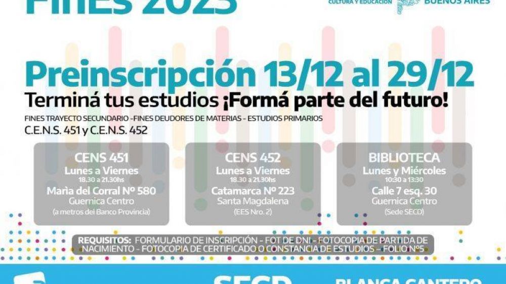 Presidente Pern: Comenz la inscripcin al programa fines 2023