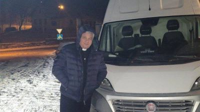 Krajewski en Ucrania. Lleva generadores y camisetas t�rmicas