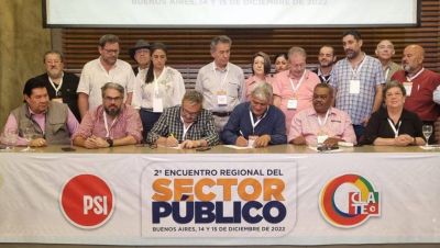 Lanzan en Buenos Aires un nuevo frente que reúne a sindicatos estatales de Latinoamérica
