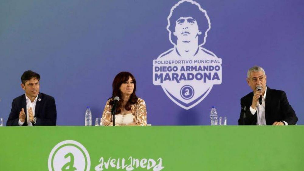 Cristina Fernndez, Axel Kiciloff y Jorge Ferraresi inauguraron el Polideportivo Diego Armando Maradona de Villa Corina