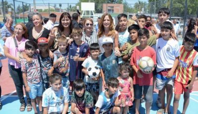 La intendenta Cantero y la ministra Tolosa Paz inauguraron una nueva plaza en Guernica