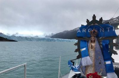 La virgen de Luján visitó el glaciar Perito Moreno