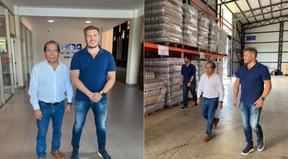 Juan Jenefes visit la empresa de agua de mesa de Jujuy: 