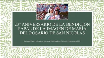 Aniversario de la bendicin de una imagen de la Virgen de San Nicols