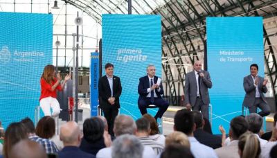 Alberto Fern�ndez y Axel Kicillof, juntos en un acto para una obra clave