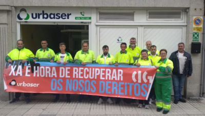 Los trabajadores de Urbaser mantienen la huelga de limpieza en Burela en el inicio de las patronales