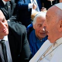 Pietragalla Corti visit al papa Francisco, como parte de su visita oficial a Italia