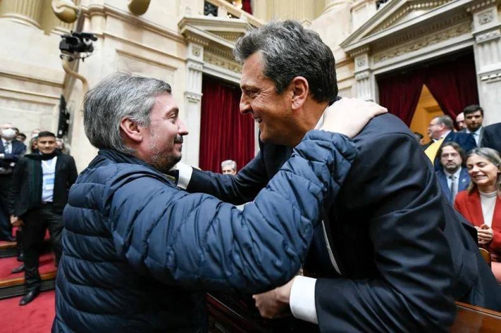 Sergio Massa y Mximo Kirchner, juntos en un operativo de pinzas para bajar a Scioli