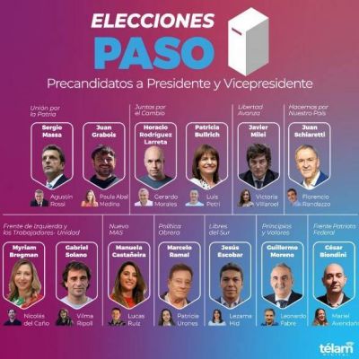 Trece fórmulas presidenciales competirán en las PASO