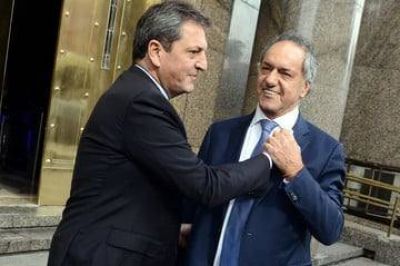 Massa y Scioli se mostraron juntos en el Ministerio de Economa tras la tensin por el cierre de listas