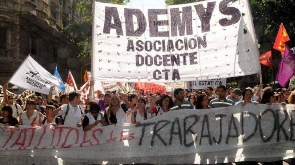 Ademys sostiene la confrontacin con la gestin de Larreta y realiza un paro con marcha en rechazo a las polticas del Ministerio de Educacin porteo