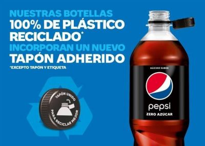 Pepsi ya incorpora el tapón sujeto en sus botellas de plástico reciclado