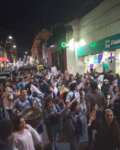 A dos meses de iniciado el conflicto, la Multisectorial de Jujuy hizo una Marcha de Antorchas contra la Reforma