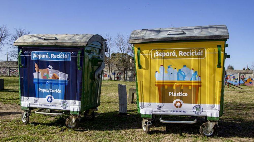 Se colocaron nuevos puntos de reciclado en diferentes barrios de Azul