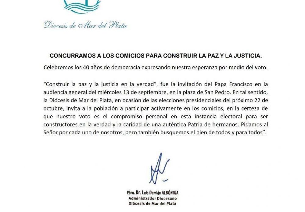 Concurramos a los comicios para construir la paz y la justicia 
