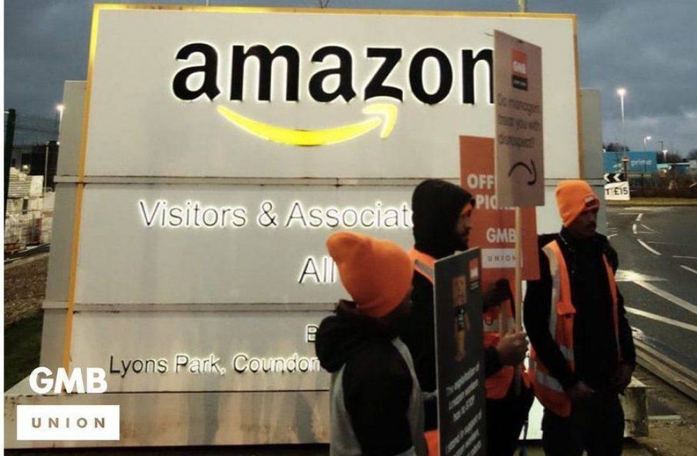 Trabajadores de Amazon de Italia, Alemana y EE.UU. se unirán a los huelguista de GMB en Coventry