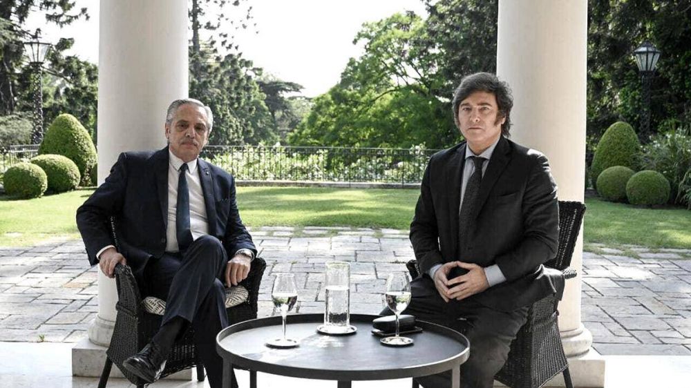 Alberto Fernndez recibi a Javier Milei en la residencia de Olivos