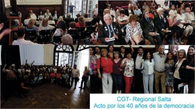 La CGT Salta, conmemoró los 40 años de la Democracia Argentina el 8 de diciembre