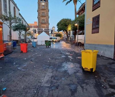 Recogen 21 toneladas de residuos tras la celebraci�n del A�o Nuevo en La Laguna