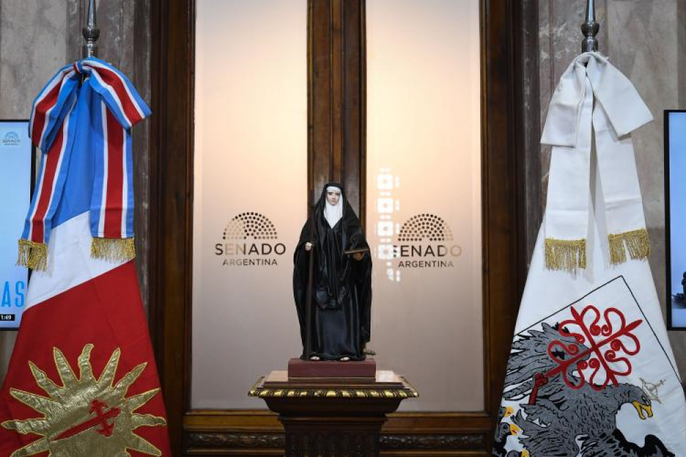 Una imagen de Mama Antula en la estaci�n Congreso del Subte