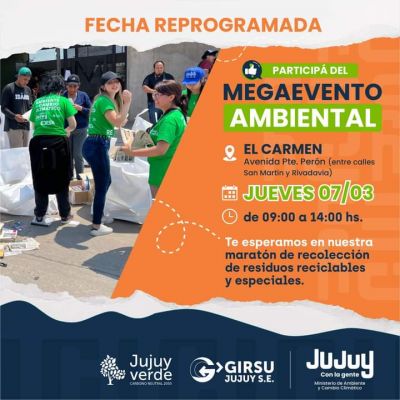 El Carmen: Megaevento de reciclaje reprogramado