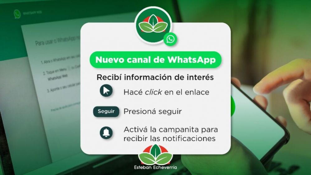 El Municipio de Esteban Echeverra cuenta con canal oficial de Whatsapp