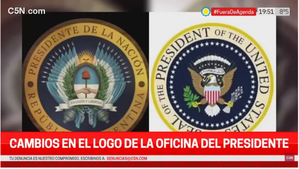 El nuevo logo del Gobierno: igual al de Estados Unidos pero con la cara de Ramiro Marra?