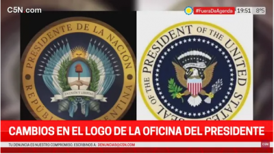 El nuevo logo del Gobierno: igual al de Estados Unidos pero con la cara de Ramiro Marra?
