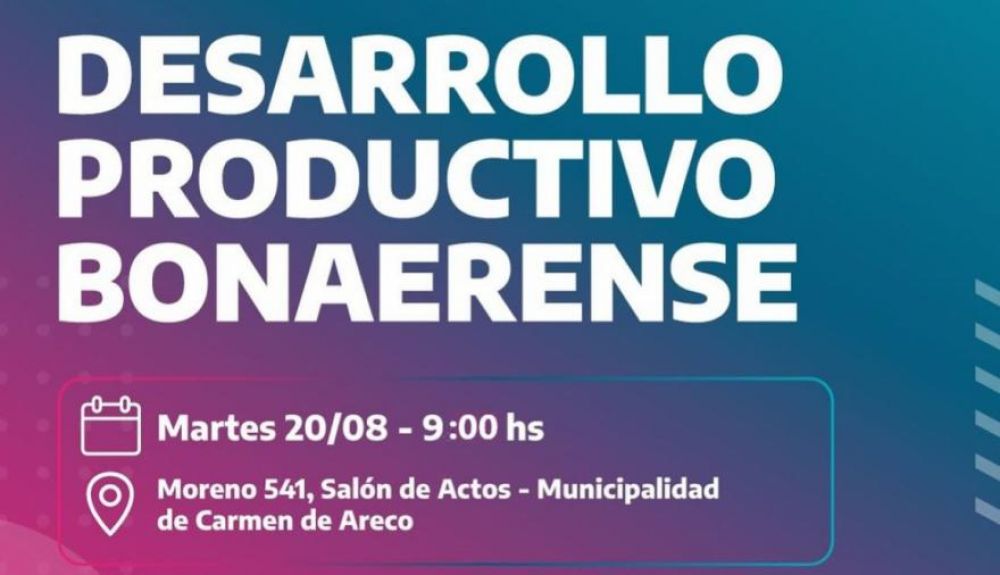 El Municipio de Carmen de Areco presenta Herramientas para el Desarrollo Productivo bonaerense