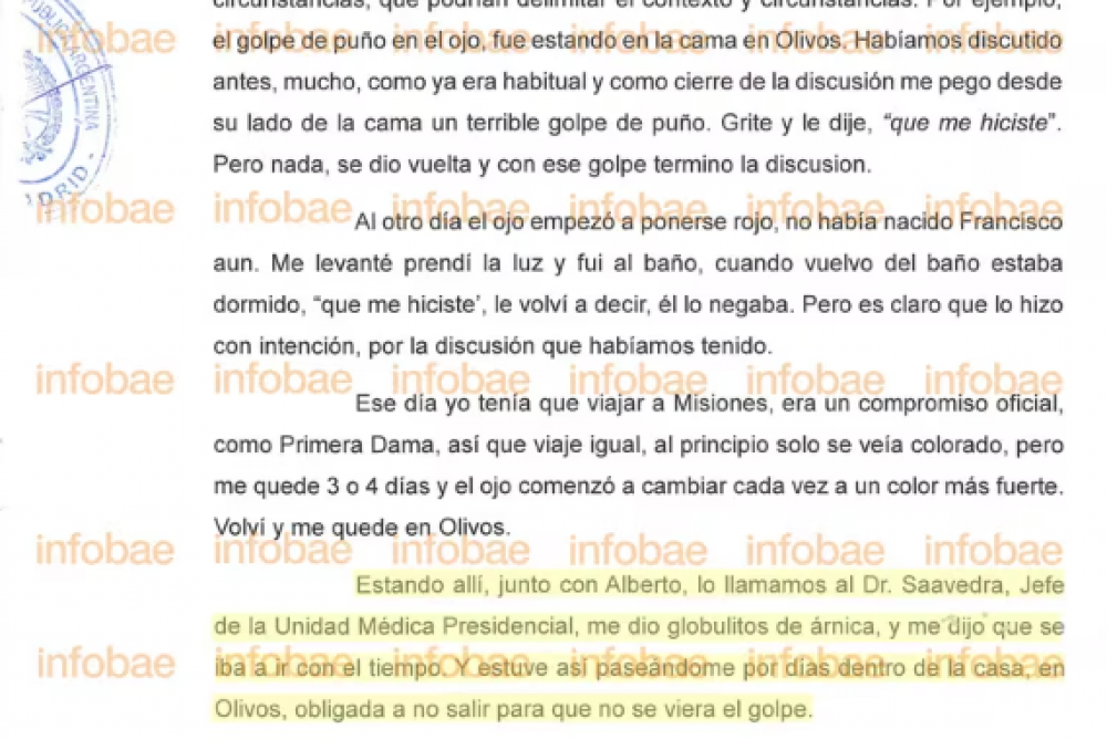 El relato completo de Fabiola Yaez: acus al mdico presidencial y dijo que Alberto Fernndez la engaaba con una funcionaria