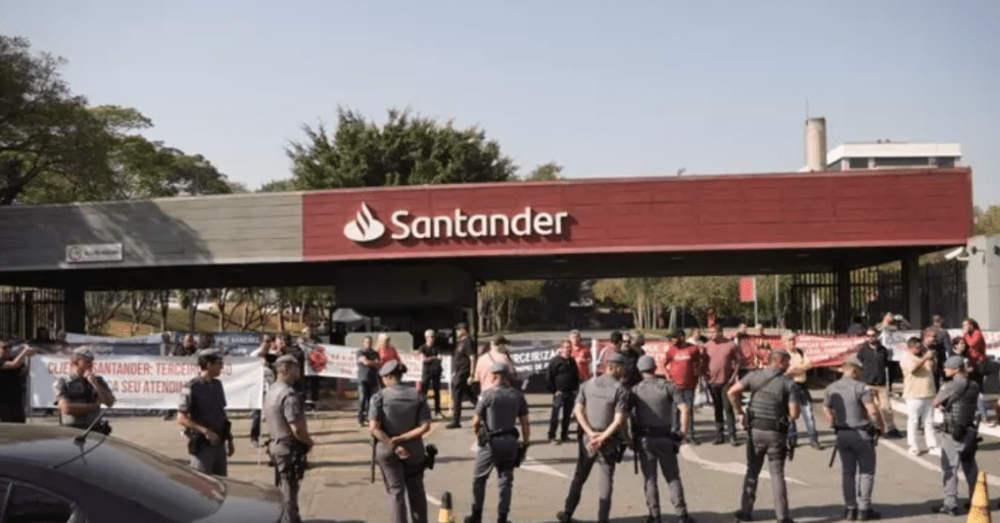 UNI condena la respuesta violenta a la protesta pacfica contra la externalizacin en el Banco Santander Brasil