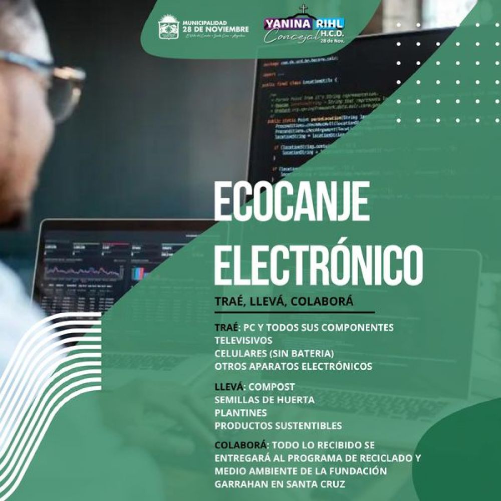 Municipalidad de 28 de Noviembre lanza la 1 Jornada de ECOcanje Electrnico