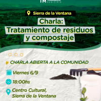 Sierra de la Ventana: Se viene una charla abierta sobre tratamiento de residuos y compostaje