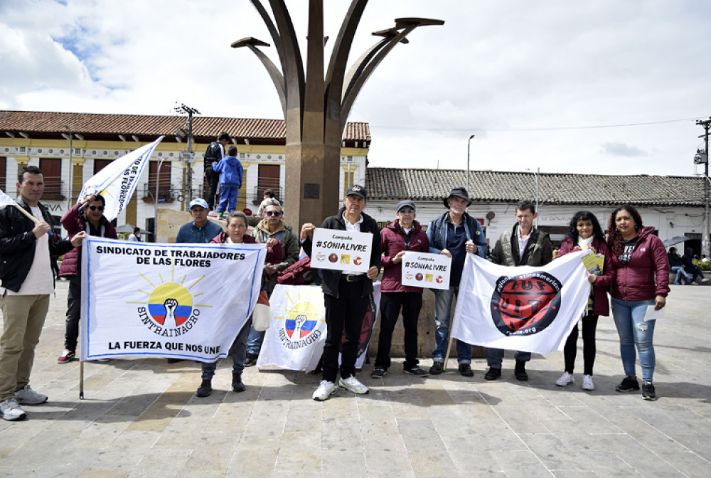 Colombia: Sintrainagro sector flores se suma a la campaa #SoniaLivre