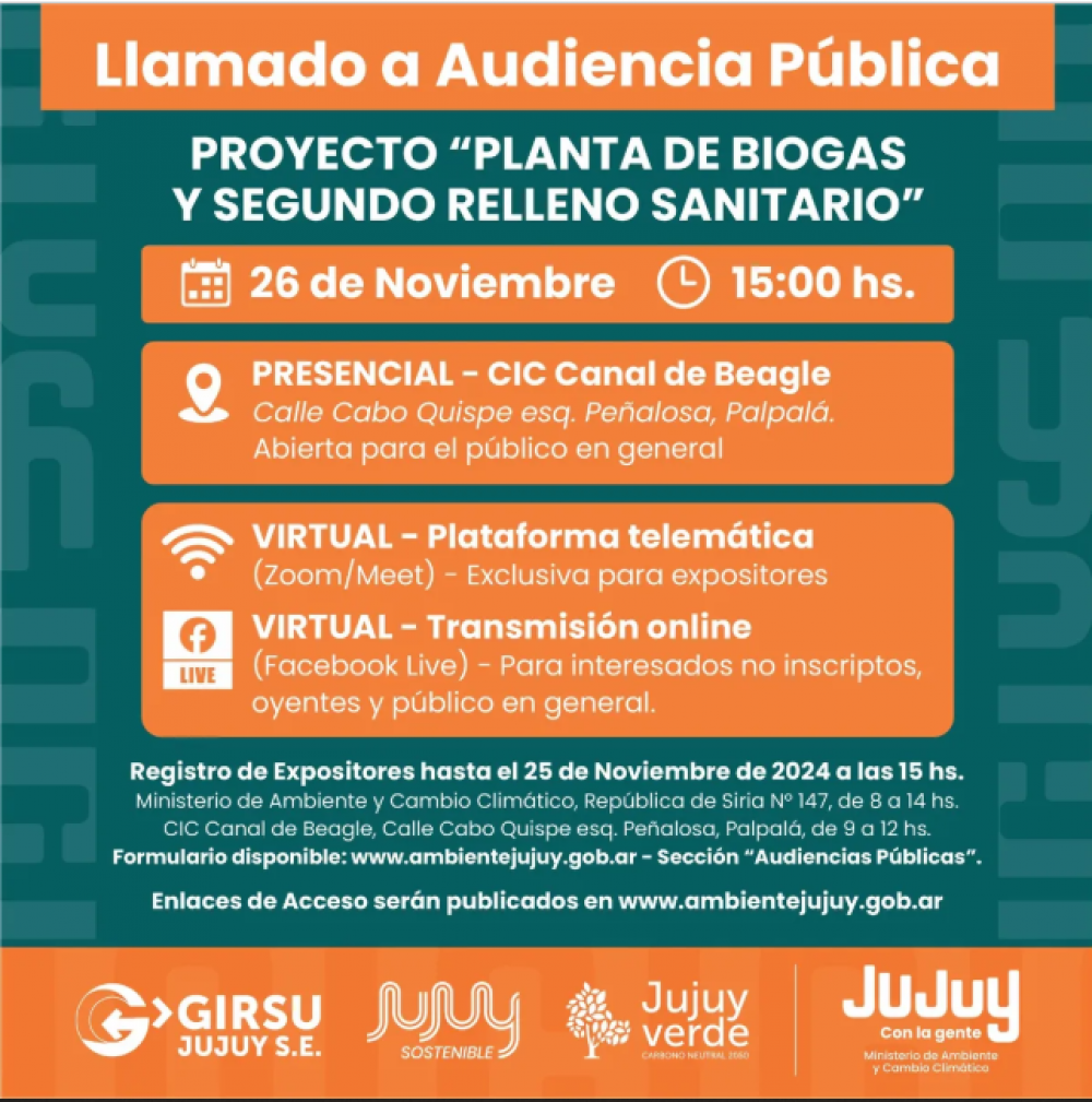 Participacin. Audiencia Pblica por Planta de Biogs y Segundo Relleno Sanitario